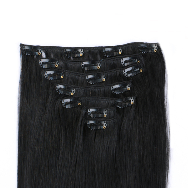 Clip in hair extensions manufacturers human hair clips on weft virgin remy hair